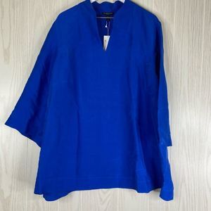 Eileen Fisher 100% Silk Blue Top Size 3X NWT